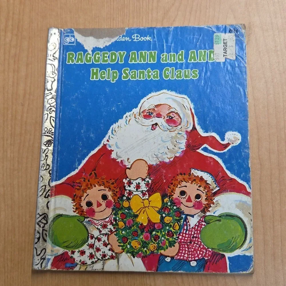 Raggedy Ann and Andy Dolls With Button Arms‎ And Legs Plus Little Golden Book